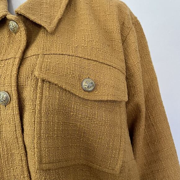 J Jill Womens Modern Tweed Button Jacket Size 3X Honey Yellow Career Office NWT - Picture 6 of 10